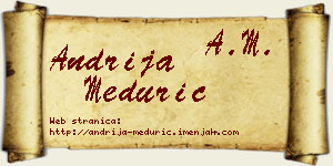 Andrija Medurić vizit kartica